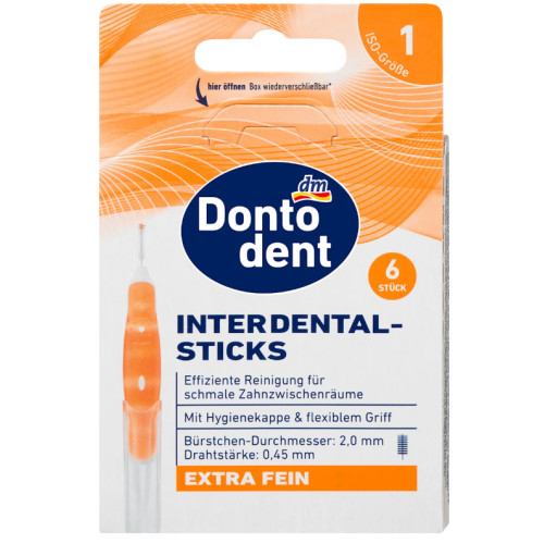 Міжзубні йоржики Dontodent Denkmit ISO 1 помаранчеві 0,45 мм, 6 шт